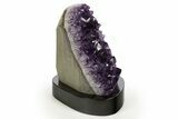 Grape Jelly Amethyst Geode With Wood Base - Uruguay #320571-1